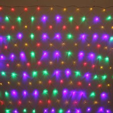 Гирлянда для дома СЕТКА ш2,0* в1,5 м 240 ламп LED, прозр.пров, 8 реж, IP-20, Мультицвет (возможность